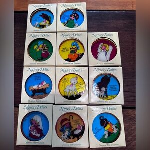 Nativity Delites Christmas Tree Ornaments, Set of 11, Vintage in Boxes